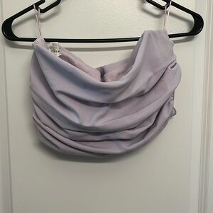 Zara purple ruffled tube top size m